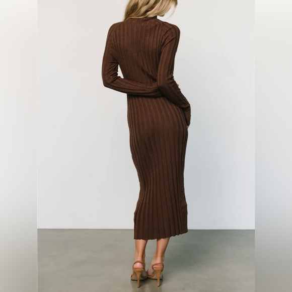 NWT- Baltic Born Chocolate Ribbed Sweater Dress S - Picture 5 of 7